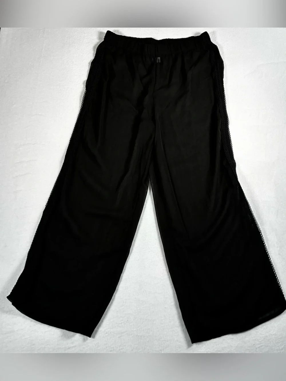 SHEIN Sheer Black Wide-Leg Lace Pants size 1X
